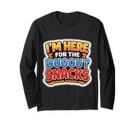 I'm Here for The Dug Out Snacks Funny Baseball Softball Blague Manche Longue