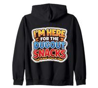 I'm Here for The Dug Out Snacks Funny Baseball Softball Blague Sweat à Capuche