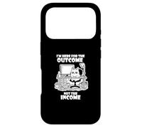 I'm Here for The Outcome Not The Income Cat Worker Gear Coque pour iPhone 17 Pro