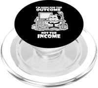 I'm Here for The Outcome Not The Income Cat Worker Gear PopSockets PopGrip pour MagSafe