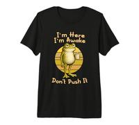 I'm Here I'm Awake Morning Mood Grumpy Frog Meme Coffee T-Shirt Haut de Gamme