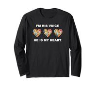 I'm His Voice He is My Heart Autism Manche Longue