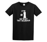 I'm #I So Why Try Harder Men Cotton Blend Shirt T-Shirt Black XL