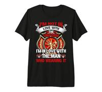 I'm in Love with The Man Who Wearing It Firefighter Fireman T-Shirt Haut de Gamme