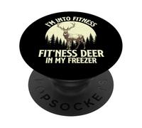 I'm Into Fitness Fit'ness Deer in My Freezer - Amoureux de la Chasse PopSockets PopGrip Adhésif