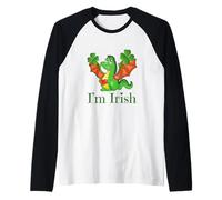 I'm Irish Cute Irish Irish Dragon pour la Saint-Patrick Manche Raglan