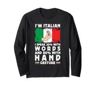 I'm Italian Funny Italian Hand Gesture Italy Flag Humor Manche Longue