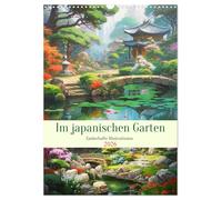 Im japanischen Garten. Zauberhafte Illustrationen (Wandkalender 2026 DIN A3 hoch), CALVENDO Monatskalender: Fernöstliche Gartenkunst im Stil bezaubernder Ölmalerei