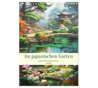 Im japanischen Garten. Zauberhafte Illustrationen (Wandkalender 2026 DIN A4 hoch), CALVENDO Monatskalender: Fernöstliche Gartenkunst im Stil bezaubernder Ölmalerei