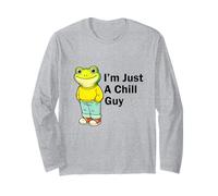 I'm Just a Chill Guy Froggy Funny Trendy Frog Meme Humor Manche Longue