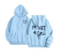 I'M Just A Girl Sweats à capuche pour femme - Coupe ample décontractée avec capuche - Vêtements tendance - Lettres animées - Tenue tendance pour femme - Coupe ample - Amusant et confortable
