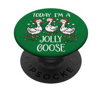 Im Just a Jolly Goose Christmas Silly Festive Goose on Loose PopSockets PopGrip Adhésif