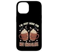 I'm Just Here for Hot Chocolate Marshmallow Cocoa Humor Coque pour iPhone 14