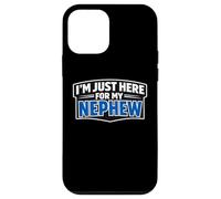 I'm Just Here for My Nephew Funny Newborn Baby Oncle Aunt Coque pour iPhone 12 Mini