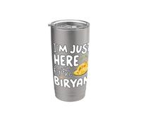 I'm Just Here for the Biryani Plat à riz épicé indien Gobelet isotherme en acier inoxydable double paroi