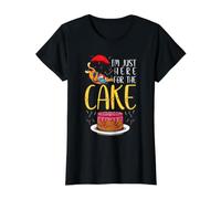 I'm Just Here for The Cake - Candy Dessert T-Shirt Graphique avec Valeur, Femme, Noir, XL