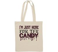 I'm Just Here for The Candy Sac fourre-tout en coton naturel Motif Halloween Blanc