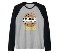 I'm Just Here for The Cookies Funny Christmas Cookies, Tenue de Biscuits de Noël Manche Raglan