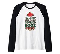 Im Just Here for The Deviled Eggs Xmas Funny Couple Matching Manche Raglan
