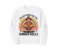 I'm Just Here for The Dinner Rolls Retro Turkey Thanksgiving Sweatshirt