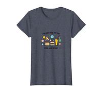 I'm Just Here for The Food and Drinks Funny Party T-Shirt, Femme, Bleu Chiné, M