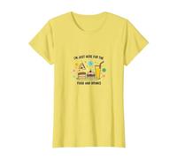 I'm Just Here for The Food and Drinks Funny Party T-Shirt, Femme, Citron, S