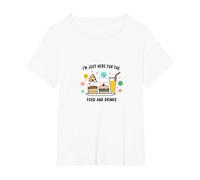 I'm Just Here for The Food and Drinks Funny Party T-Shirt, Femme Grandes Tailles, Blanc, 3X