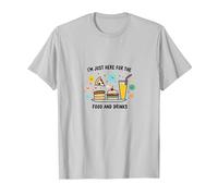 I'm Just Here for The Food and Drinks Funny Party T-Shirt, Homme, Argent, M