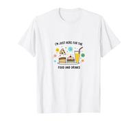 I'm Just Here for The Food and Drinks Funny Party T-Shirt, Homme, Blanc, S