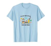 I'm Just Here for The Food and Drinks Funny Party T-Shirt, Homme, Bleu Céleste, XL