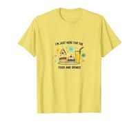 I'm Just Here for The Food and Drinks Funny Party T-Shirt, Homme, Citron, L