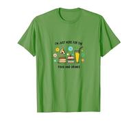 I'm Just Here for The Food and Drinks Funny Party T-Shirt, Homme, Herbe, S