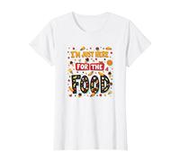 Im Just Here for The Food Foodie Fun Citation T-Shirt, Femme, Blanc, XXL