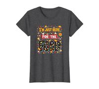 Im Just Here for The Food Foodie Fun Citation T-Shirt, Femme, Chiné Foncé, L