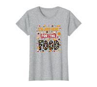 Im Just Here for The Food Foodie Fun Citation T-Shirt, Femme, Gris Chiné, XL