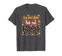 Im Just Here for The Food Foodie Fun Citation T-Shirt, Homme, Chiné Foncé, XXL
