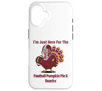 I'm Just Here for The Football Pumpkin Pie & Snacks Coque pour iPhone 16