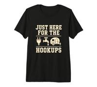 I'm Just Here for The Hookups Funny Camping Blague Minimalist T-Shirt Haut de Gamme
