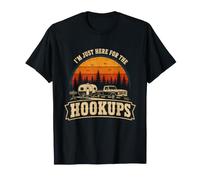 I'm Just Here for The Hookups Funny Camping Rétro Vieilli T-Shirt