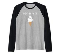 I'm Just Here for The Ice Cream Meme Cute Vanilla Soft Serve Manche Raglan
