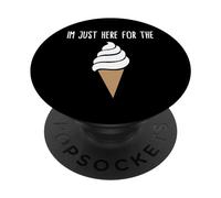 I'm Just Here for The Ice Cream Meme Cute Vanilla Soft Serve PopSockets PopGrip Adhésif