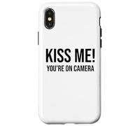 Im Just Here for The Kiss Cam Show Kiss Me Youre on Camera Coque pour iPhone X/XS
