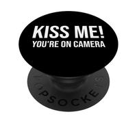 I'm Just Here for The Kiss Cam Show Kiss Me Youre on Camera PopSockets PopGrip Adhésif