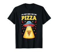 I'm Just Here for The Pizza Alien UFO Abduction Humour T-Shirt