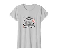 Im Just Here for The Plot Twist Bookworm Reading T-Shirt, Femme, Argent, XS