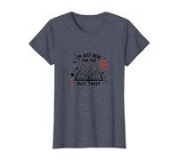 Im Just Here for The Plot Twist Bookworm Reading T-Shirt, Femme, Bleu Chiné, XS