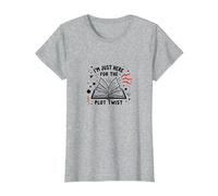 Im Just Here for The Plot Twist Bookworm Reading T-Shirt, Femme, Gris Chiné, XS