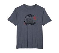 Im Just Here for The Plot Twist Bookworm Reading T-Shirt, Homme Grandes Tailles, Bleu Chiné, 2X Tall