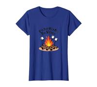 I'm Just Here for The S'mores Campfire Humour T-Shirt, Femme, Bleu Royal, S