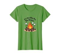 I'm Just Here for The S'mores Campfire Humour T-Shirt, Femme, Herbe, XXL